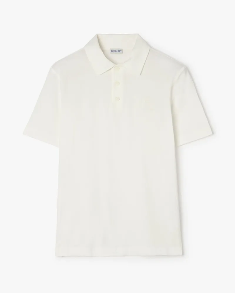 Burberry Baumwoll-Poloshirt , Size Chalk-weiß