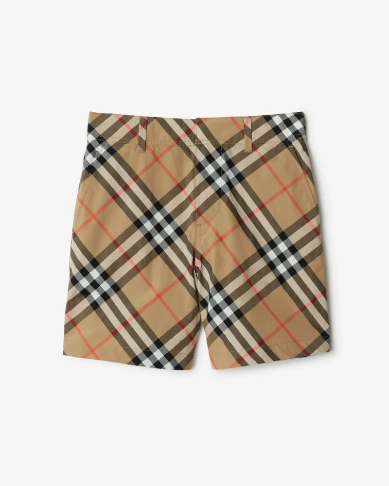 Burberry Baumwollshorts in Check , Size Sand-beige