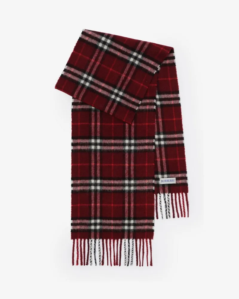 Burberry Kaschmirschal in Check , Size Oxblood-rot
