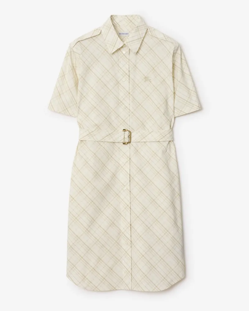 Burberry Baumwoll-Hemdkleid in Check Magnolia