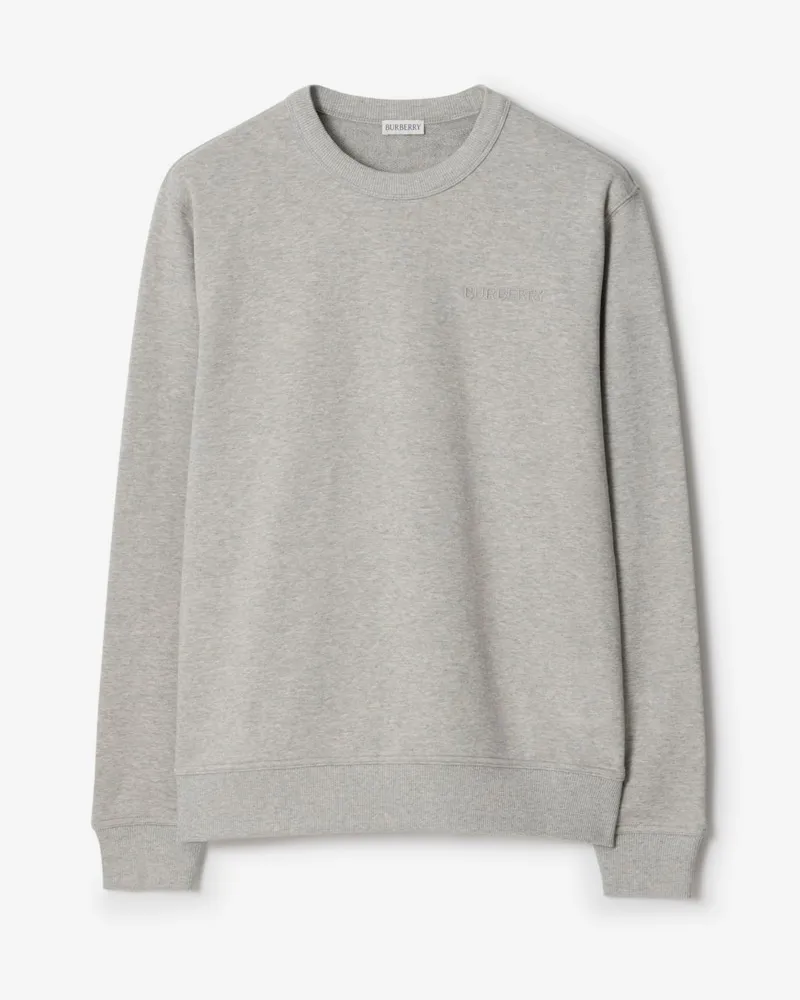 Burberry Baumwollsweatshirt mit Logo Hellgrau