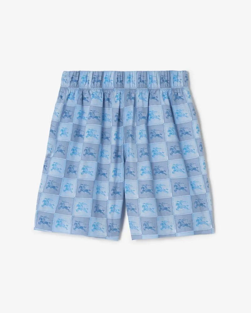 Burberry Baumwollshorts mit Knight-Checkerboard , Size Cornflower-blau