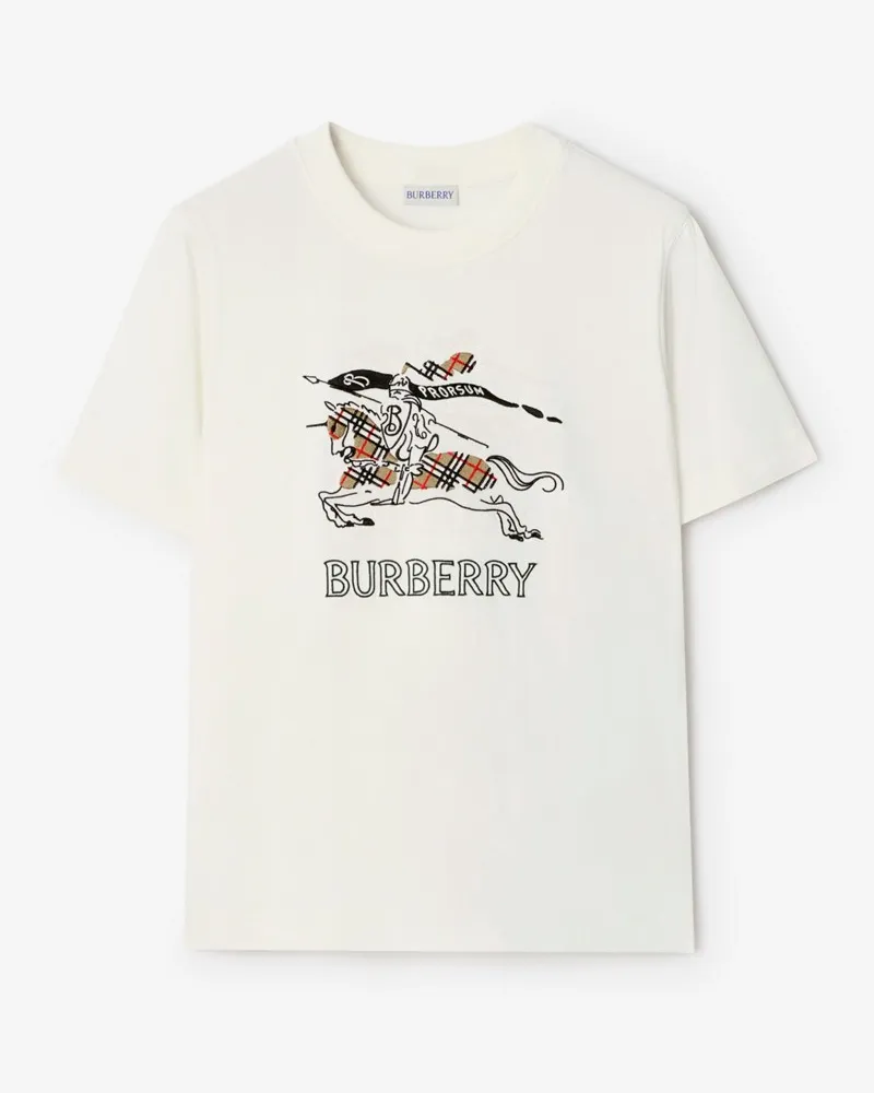 Burberry Baumwoll-T-Shirt mit EKD-Zeichnung Chalk-weiß
