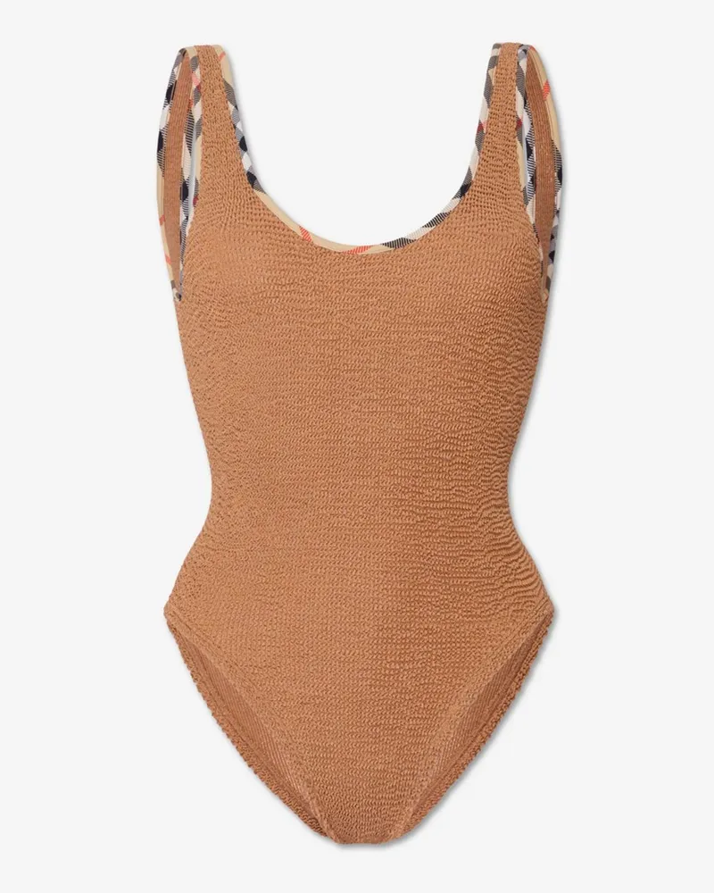 Burberry x Hunza G Badeanzug „Faye“ , Size Metallic-cocoa