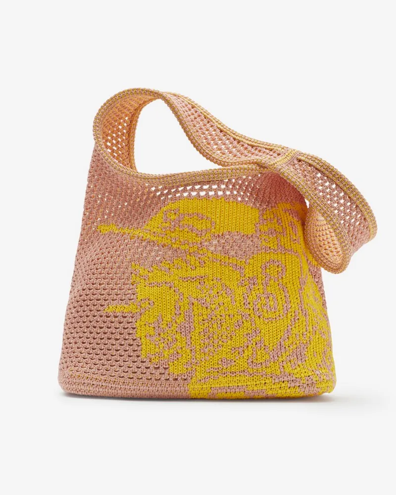 Burberry Kleine Häkeltasche mit EKD-Motiv Rosa