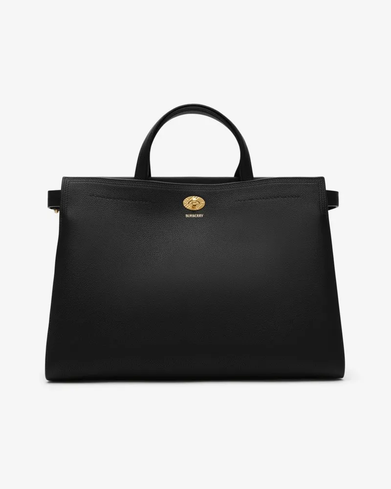 Burberry Mittelgroße Henkeltasche „Cotswolds“ mit Check Schwarz