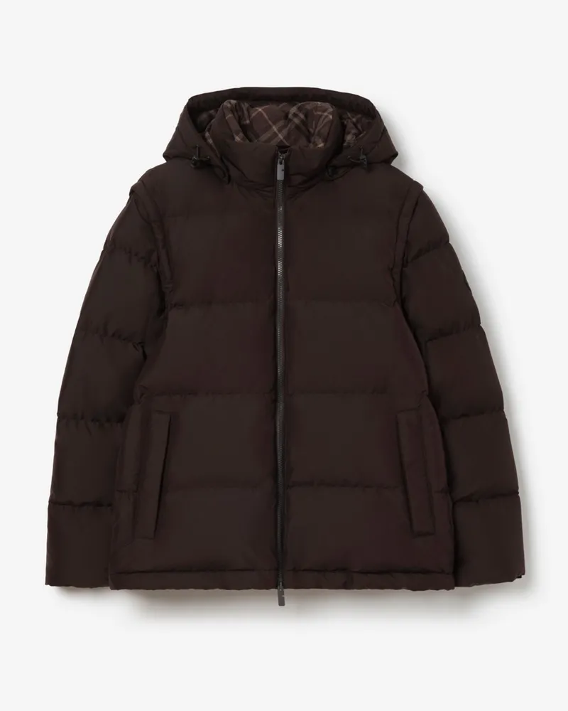 Burberry Wattierte Jacke „Bideford“ mit abnehmbaren Ärmeln , Size Chocolate