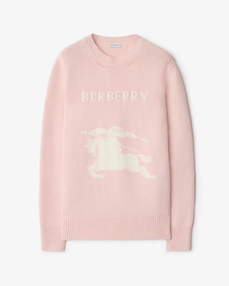 Burberry Woll-Kaschmir-Pullover mit EKD-Motiv , Size Bouquet-rosa