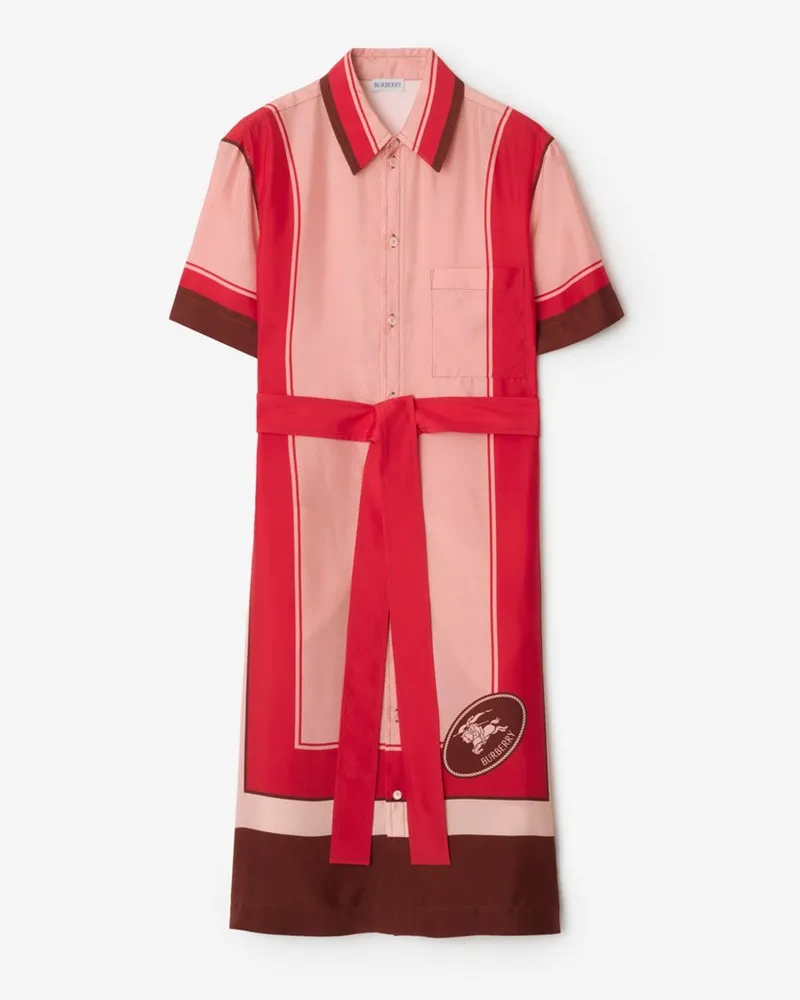 Burberry Seidenhemdkleid mit Knight Stamp Box
