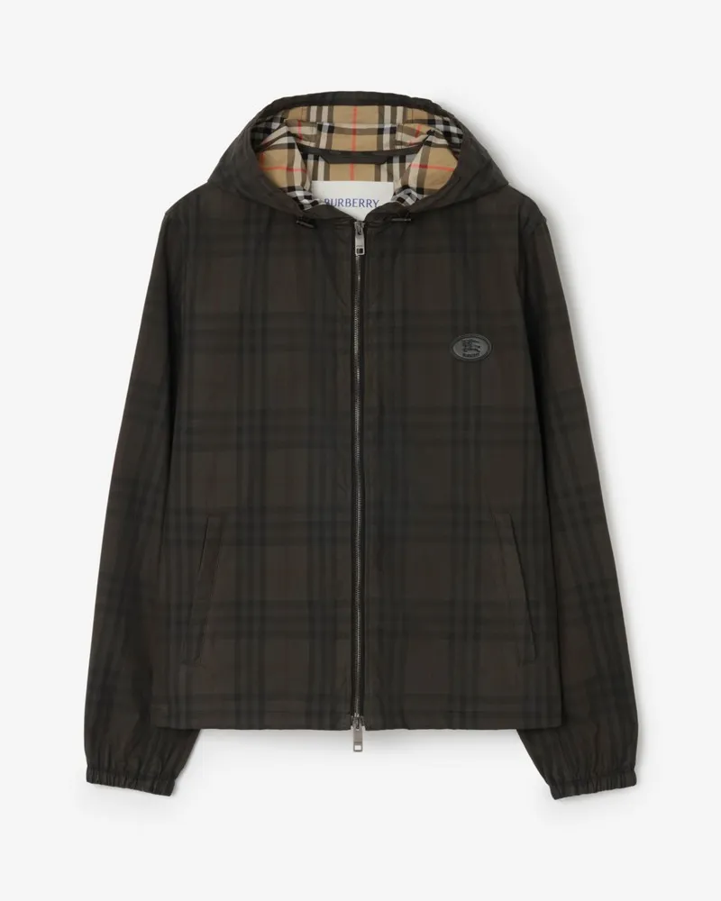 Burberry Baumwoll-Kapuzenjacke „Newport“ in Check Sand-beige