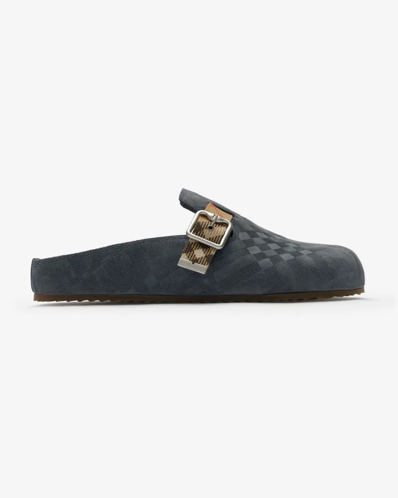 Burberry Check Suede Urchin Clogs , Size Wave