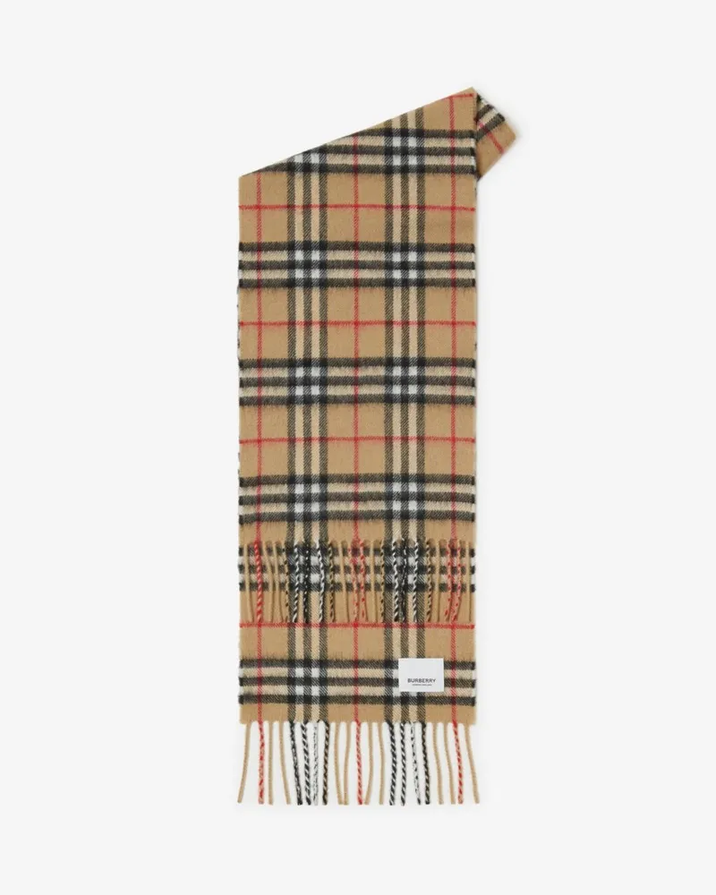 Burberry Kaschmirschal in Check Vintage-beige