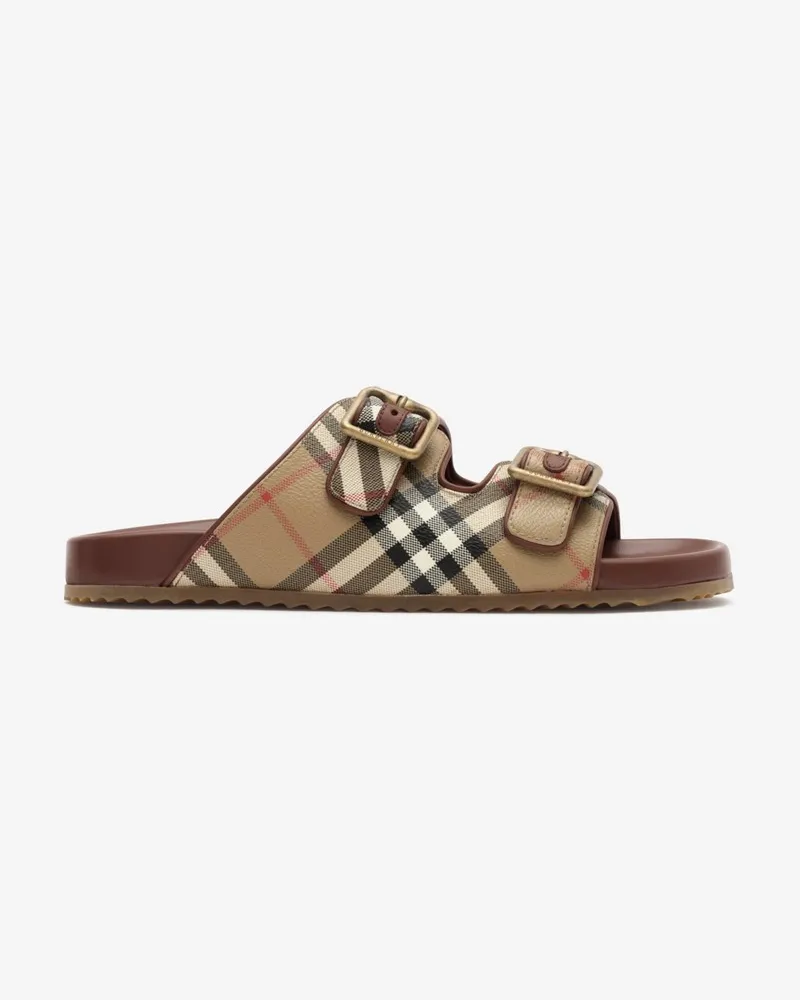 Burberry Sandalen „Urchin“ aus Leder mit Check , Size Vintage-beige