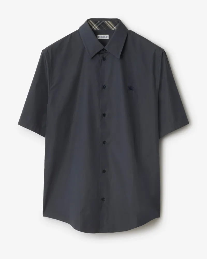 Burberry Schmal geschnittenes Baumwollhemd Navy