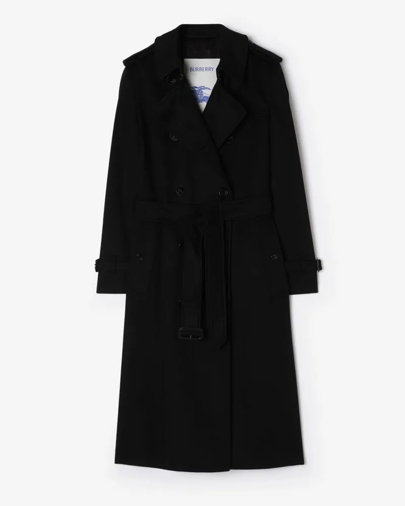 Burberry Langer Kaschmir-Trenchcoat „Kensington“ , Size Black