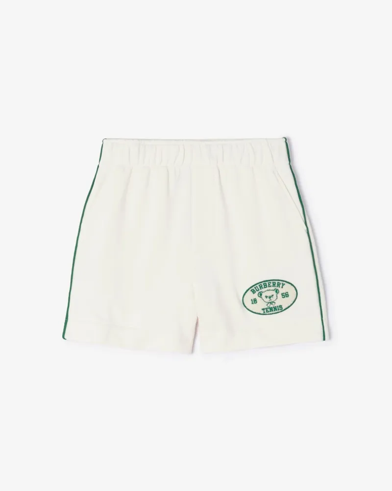 Burberry Baumwollshorts mit Tennis-Bär , Size Chalk-weiß