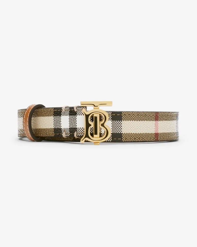 Burberry TB-Gürtel in Check Vintage-beige