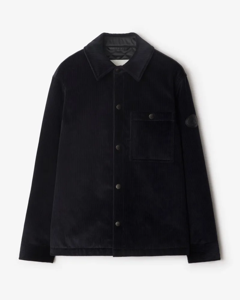 Burberry Cord-Hemdjacke Twilight-blau