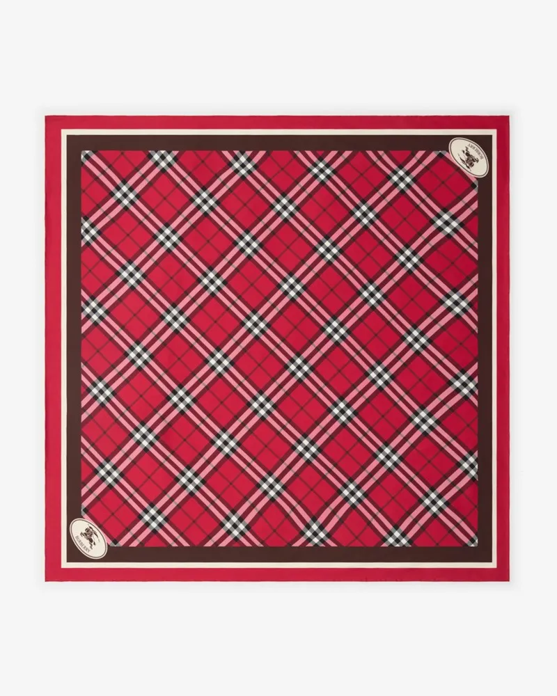 Burberry Seidenschal in Check Post-rot