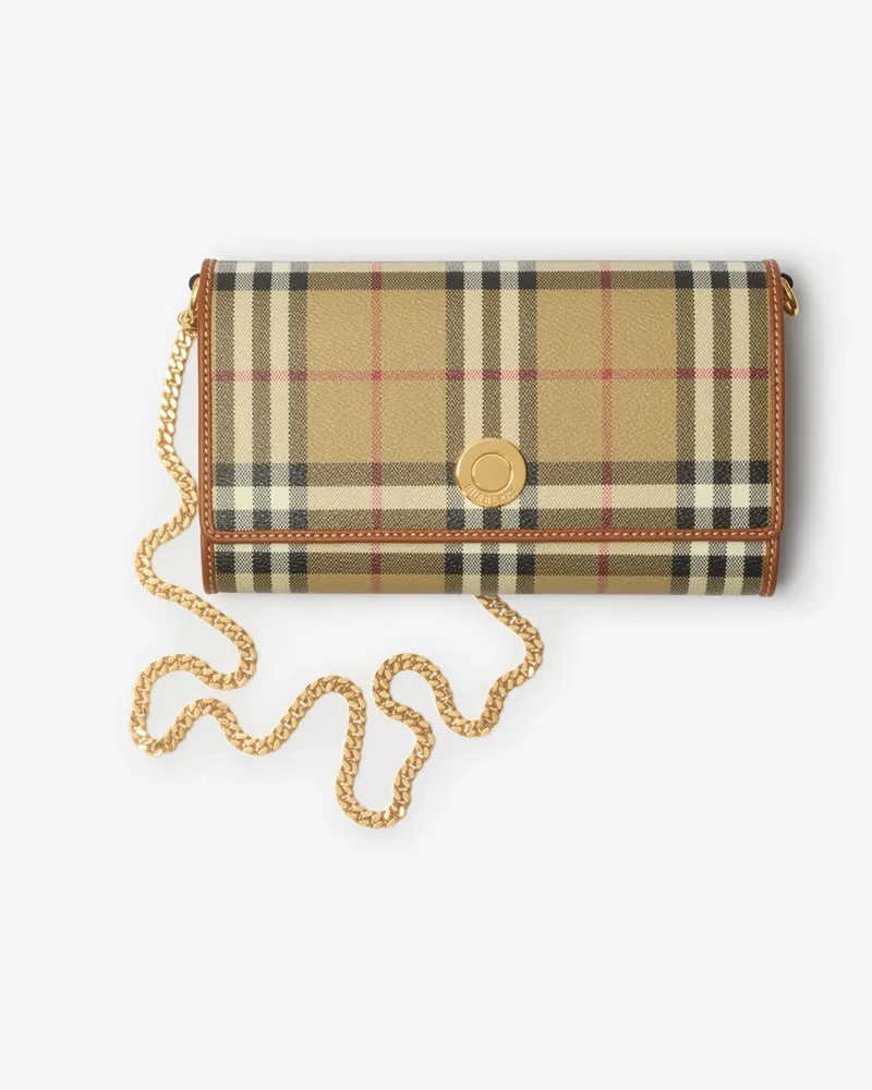 Burberry Brieftasche in Check mit Kettenriemen Vintage-beige