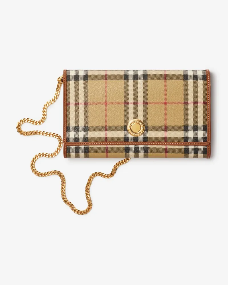 Burberry Brieftasche in Check mit Kettenriemen Vintage-beige