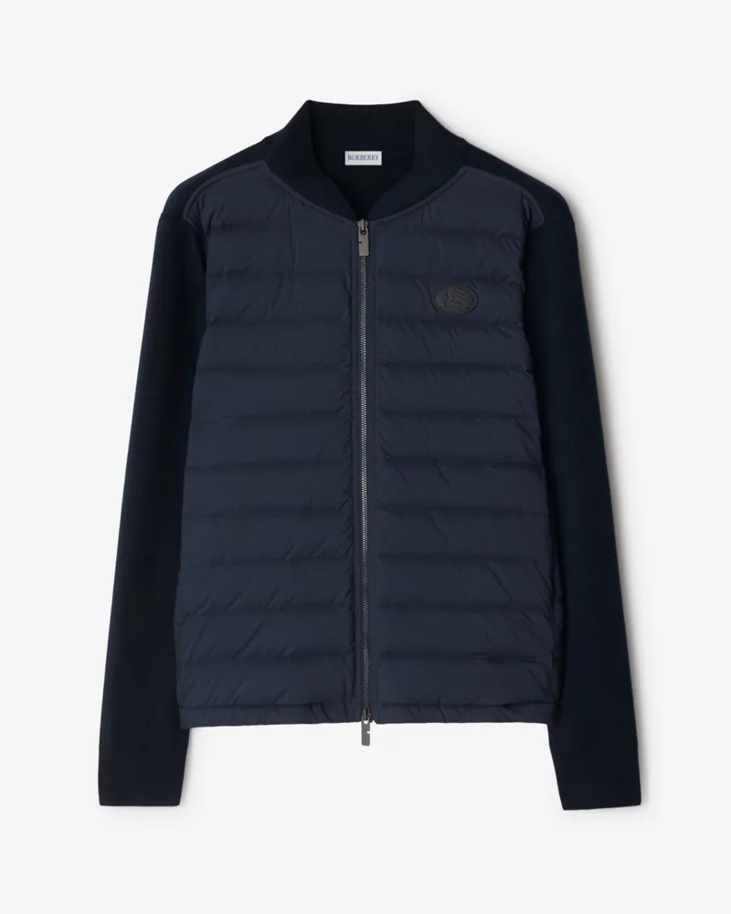 Burberry Steppjacke aus Nylon und Wolle Marineblau