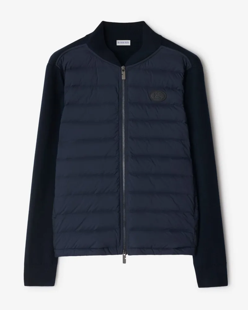 Burberry Steppjacke aus Nylon und Wolle , Size Marineblau