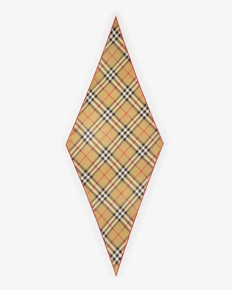 Burberry Seidenschal in Check Sand-beige