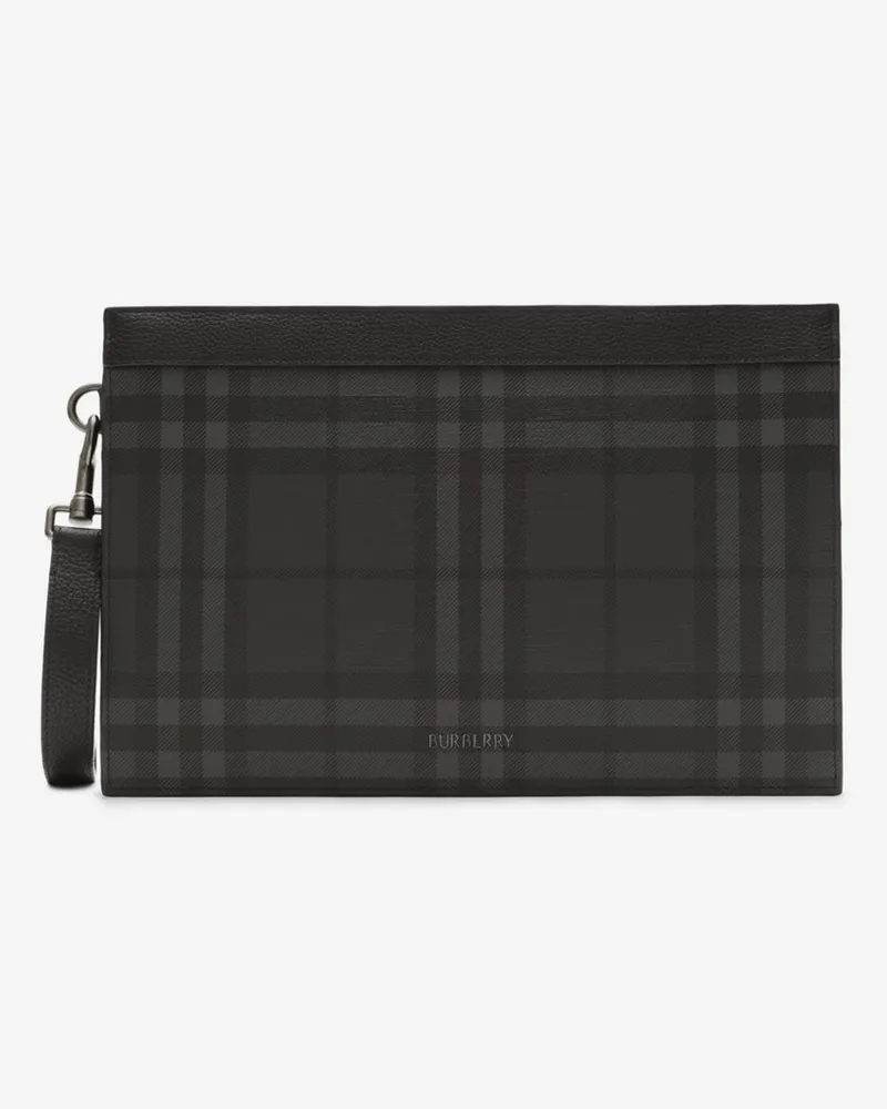Burberry Reißverschlussetui „City“ in Check Eisengrau