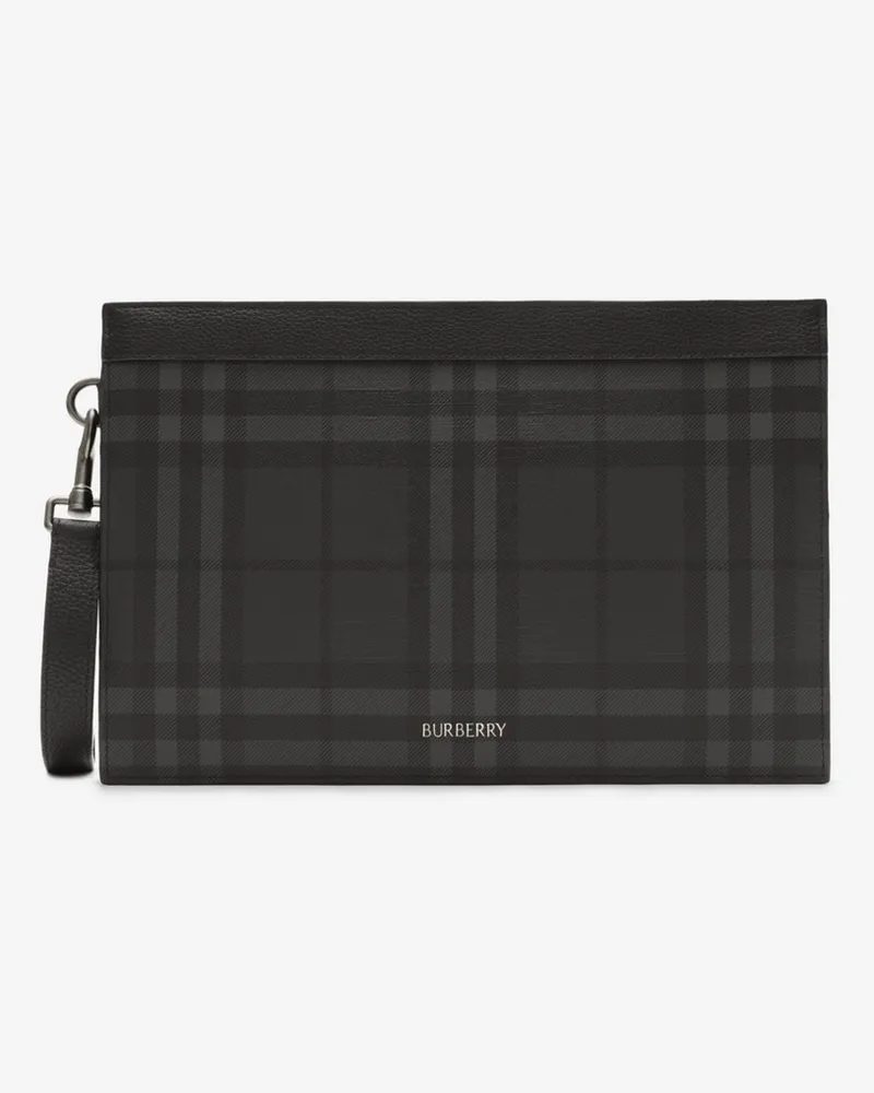 Burberry Reißverschlussetui „City“ in Check Eisengrau