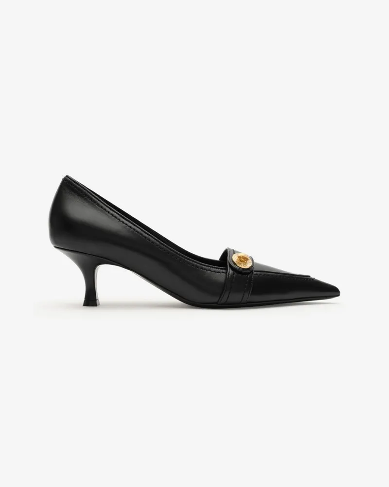 Burberry Leder-Pumps „Cotswolds“ mit niedrigem Absatz , Size Black