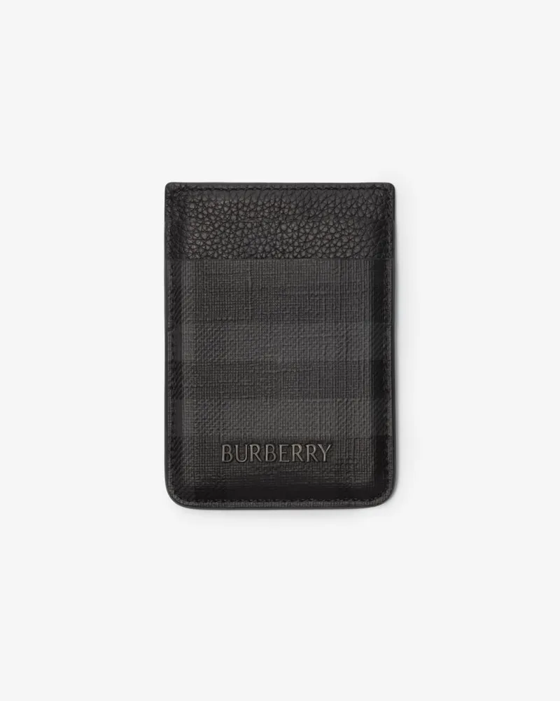 Burberry Magnetisches Kartenetui „City “mit Check-Akzent Iron-grau