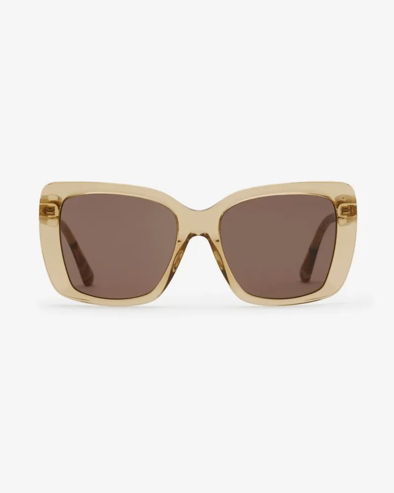 Burberry Sonnenbrille „Tubular“ mit eckiger Fassung in Check Buff