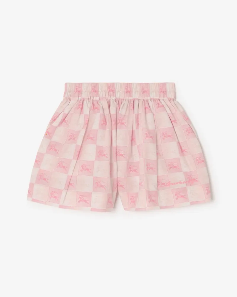 Burberry Baumwollshorts mit EKD-Checkerboard , Size Peony-rosa