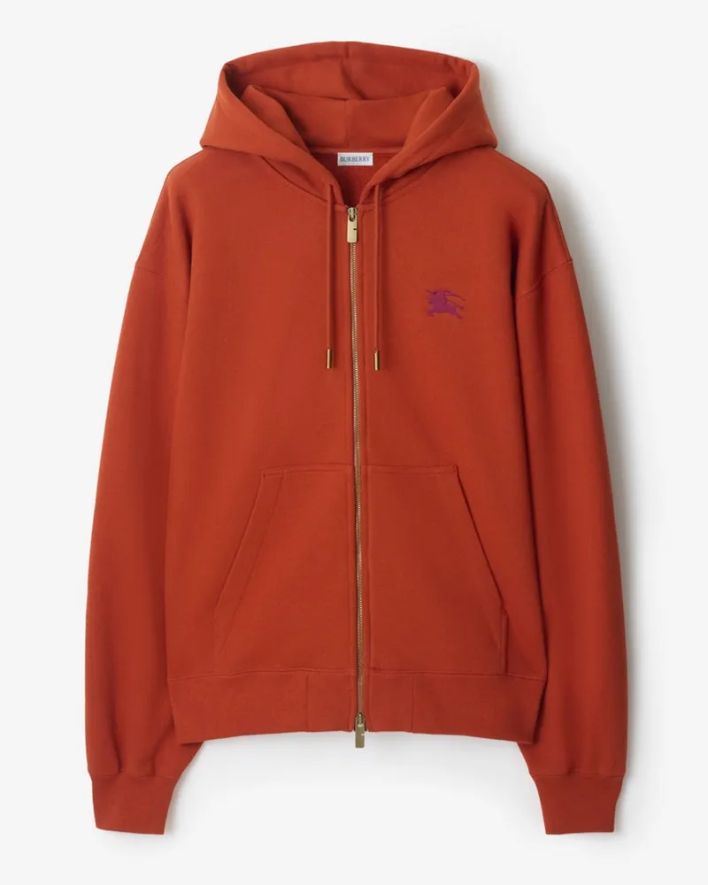 Burberry Baumwoll-Kapuzenjacke mit Gothic-Logo Fire-orange
