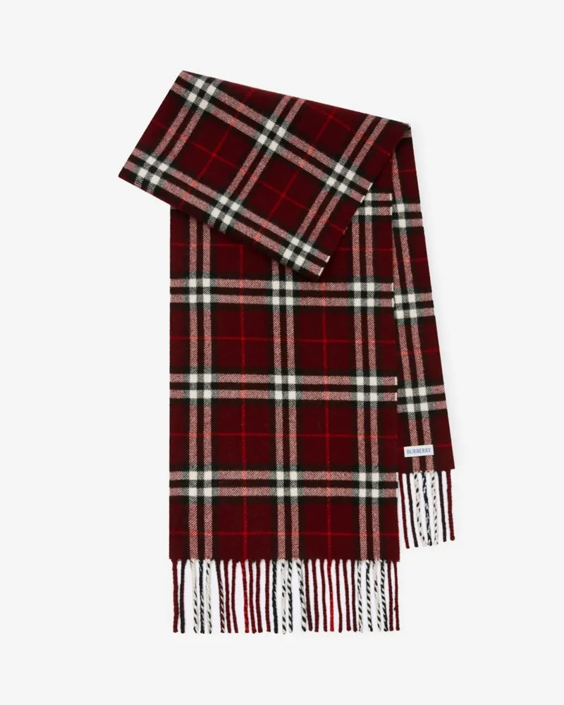 Burberry Kaschmirschal in schimmerndem Check Oxblood-rot