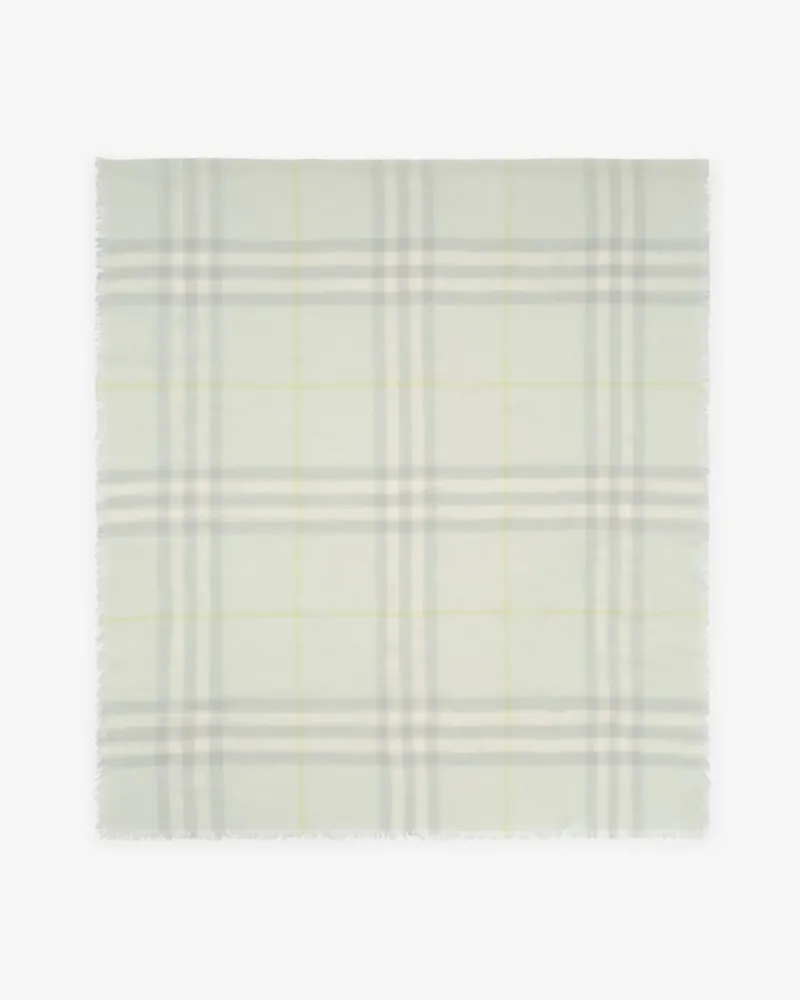 Burberry Breiter Wollschal in Check Mint-grün