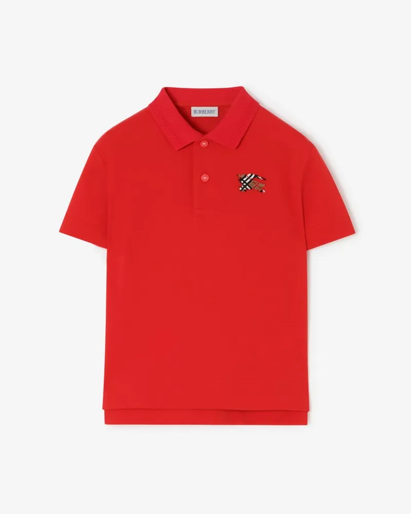 Burberry Baumwoll-Poloshirt mit Knight in Check , Size Pillar