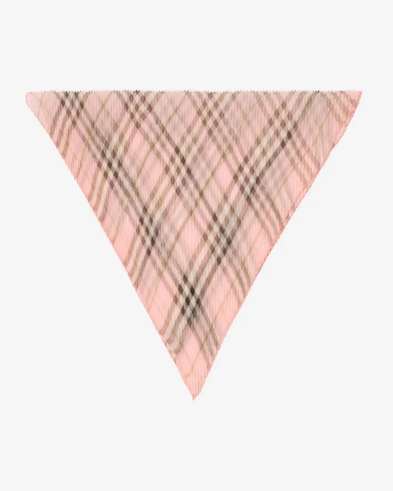 Burberry Schal aus Seidenchiffon in Check Bow-rosa