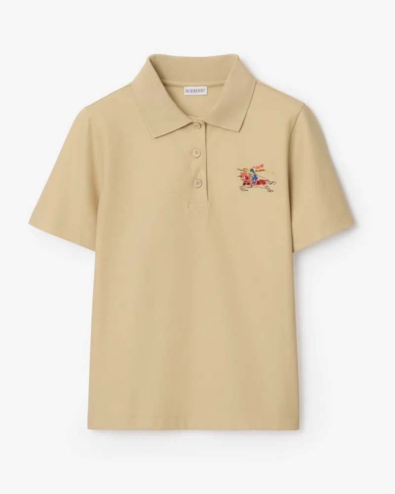 Burberry Baumwoll-Poloshirt mit EKD-Motiv , Size Limebeige-beige