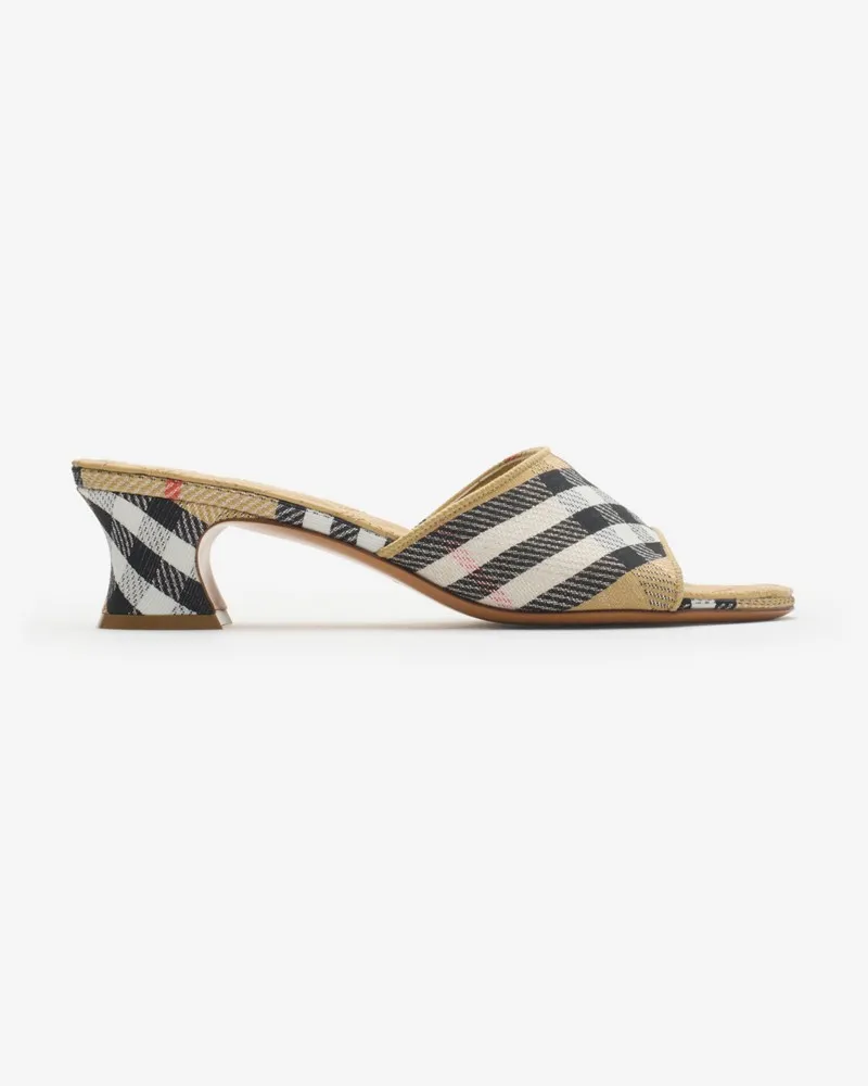 Burberry Mules „Sloane“ in Check Sand-beige
