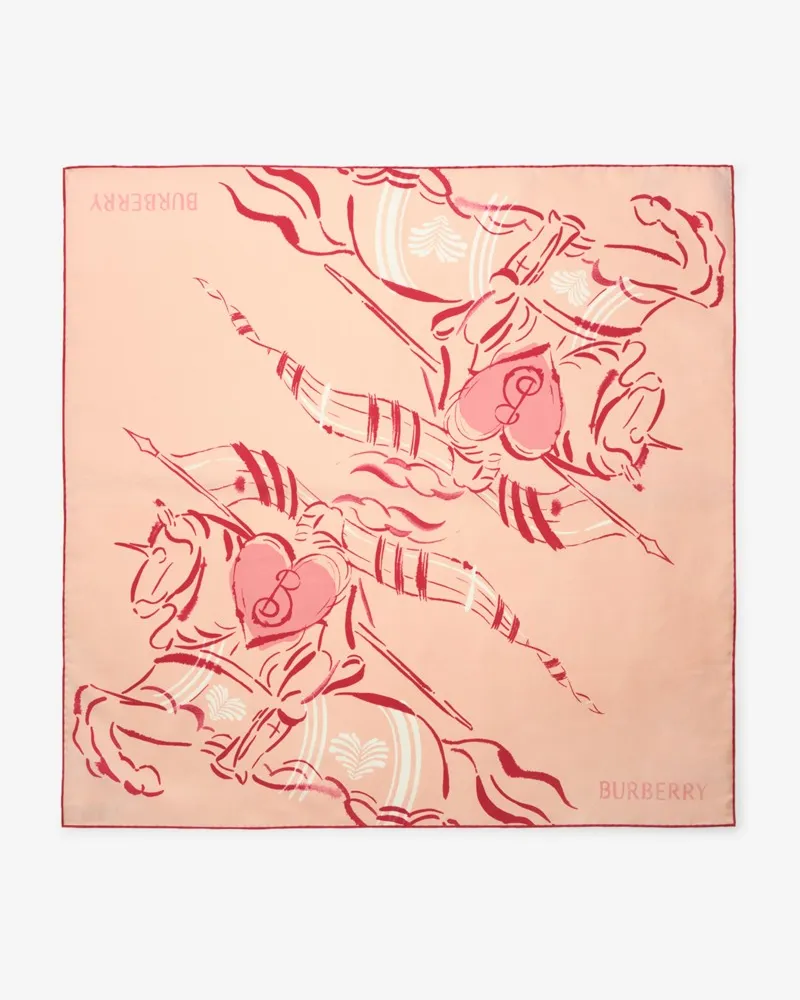 Burberry Seidenschal mit Herz-Knight Compact-rosa