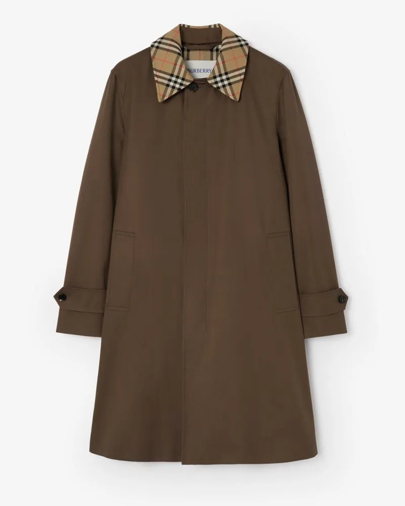 Burberry Mittellanger Car Coat „Camden“ aus Gabardine , Size Mink-braun