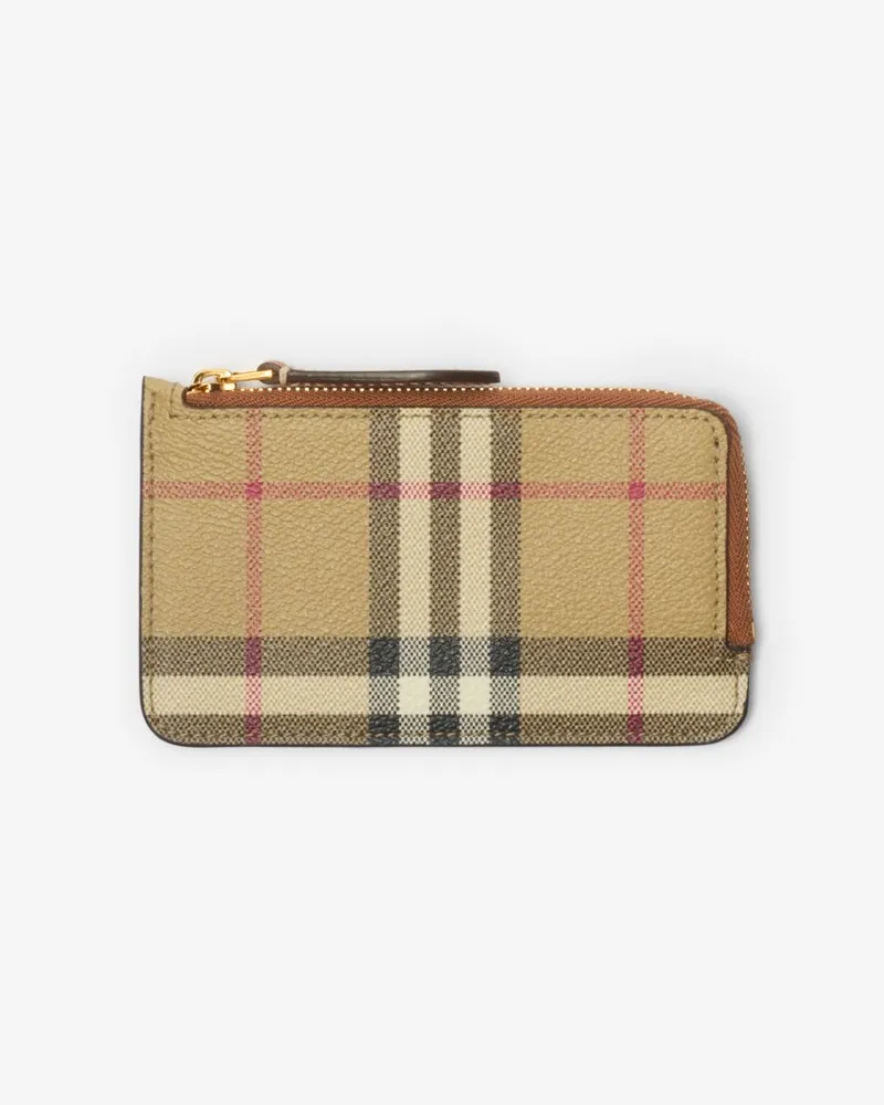 Burberry Kartenetui in Check mit Reißverschluss Vintage-beige