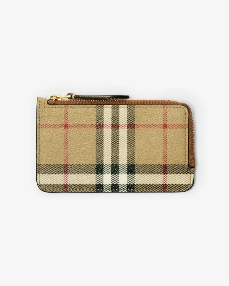 Burberry Kartenetui in Check mit Reißverschluss Vintage-beige