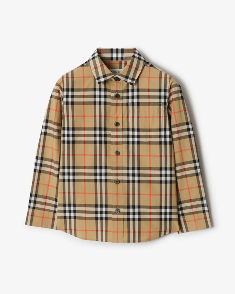 Burberry Baumwollhemd in Check , Size Sand