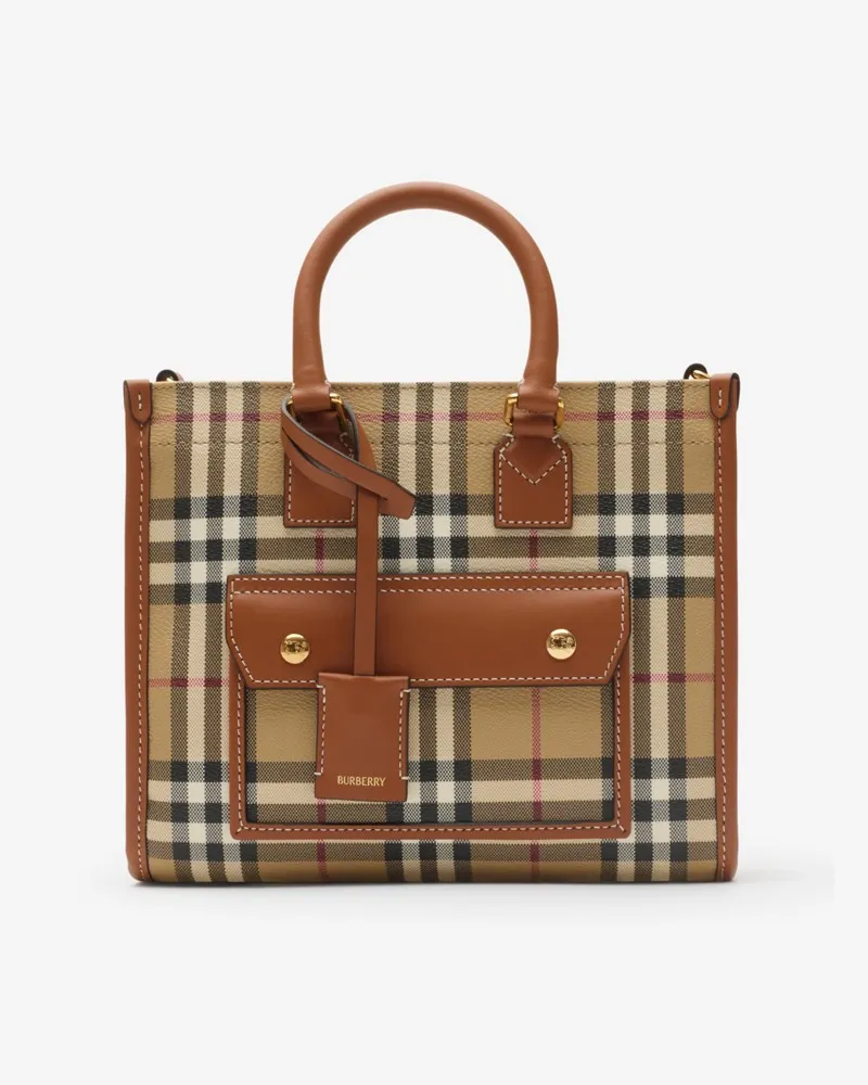 Burberry Henkeltasche „Freya“ im Kleinformat Vintage-beige