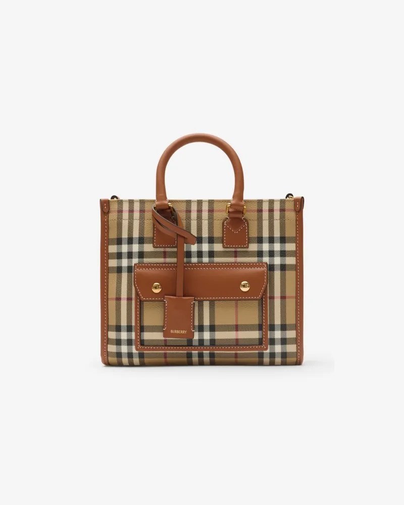 Burberry Henkeltasche „Freya“ im Kleinformat Vintage-beige
