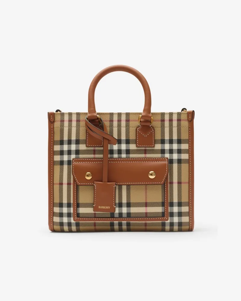 Burberry Henkeltasche „Freya“ im Kleinformat Vintage-beige