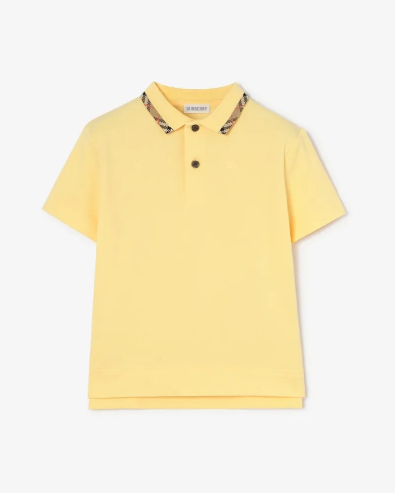 Burberry Poloshirt aus Baumwollpiqué , Size Straw-gelb